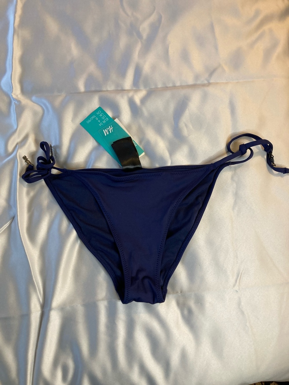 H&M Dark Blue Tie-Side Bikini Bottoms